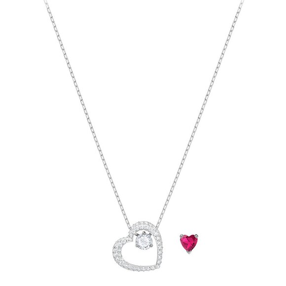 Elegant Swarovski Brand New 3 pieces love heart Necklace with 4 ways to wear - Picture 1 of 8